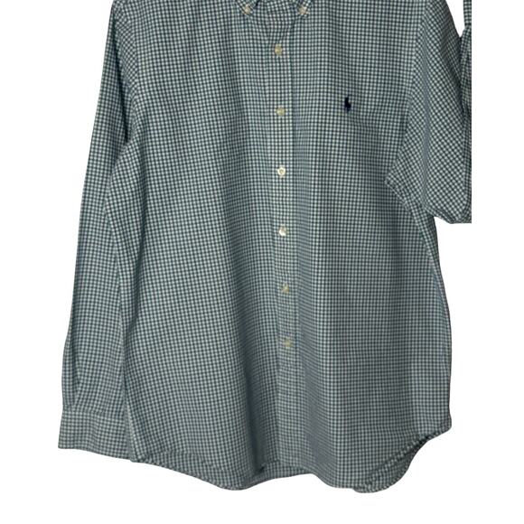 Ralph Lauren Mens Long Sleeve Shirt Size L Blue Green Button Down Blue Label - Picture 6 of 11